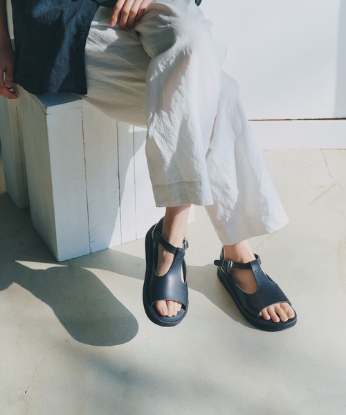Organic handloom(オーガニックハンドルーム)の「Organic handloom / “HOHEN” サンダル(サンダル・レディース・ダークブラウン/ブラック/ホワイト・23/24/22/25)」の3枚目の写真