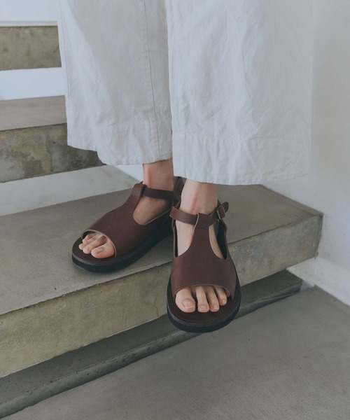 Organic handloom(オーガニックハンドルーム)の「Organic handloom / “HOHEN” サンダル(サンダル・レディース・ダークブラウン/ブラック/ホワイト・23/24/22/25)」の11枚目の写真