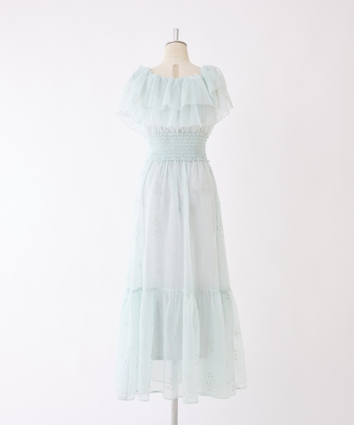 NICE CLAUP 刺繍シアーワンピース　ミント one after another NICE CLAUP（ワンアフターアナザーナイスクラップ