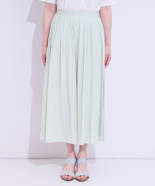 DRESKIP（ドレスキップ）の「【S-LL/セットアップ可/ひんやり】ふんわりさらっと タックフレアスカート（スカート・レディース・グリーン系/チャコールグレー/ブルー・01/02/03/04）」の20枚目の写真