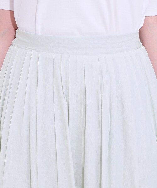 DRESKIP（ドレスキップ）の「【S-LL/セットアップ可/ひんやり】ふんわりさらっと タックフレアスカート（スカート・レディース・グリーン系/チャコールグレー/ブルー・01/02/03/04）」の17枚目の写真