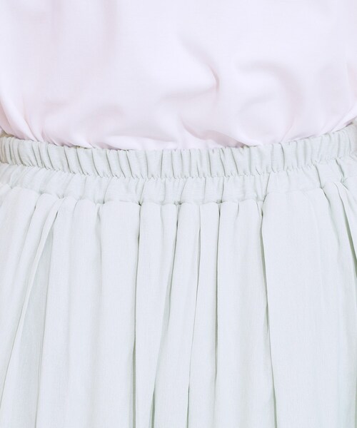 DRESKIP（ドレスキップ）の「【S-LL/セットアップ可/ひんやり】ふんわりさらっと タックフレアスカート（スカート・レディース・グリーン系/チャコールグレー/ブルー・01/02/03/04）」の16枚目の写真