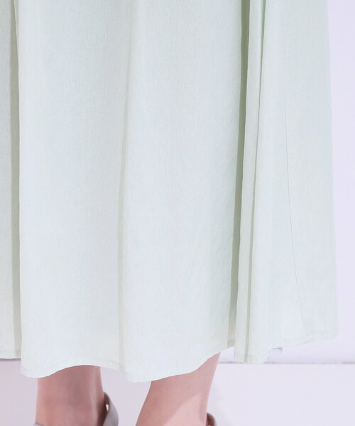 DRESKIP（ドレスキップ）の「【S-LL/セットアップ可/ひんやり】ふんわりさらっと タックフレアスカート（スカート・レディース・グリーン系/チャコールグレー/ブルー・01/02/03/04）」の15枚目の写真