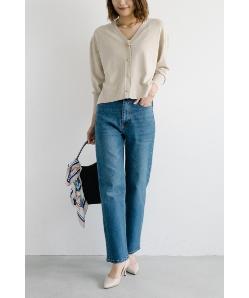 M.deux(エムドゥ)の「ストレート美脚デニム(デニムパンツ・レディース・ネイビー/ブルー・SMALL/MEDIUM)」の14枚目の写真