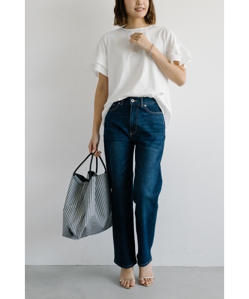 M.deux(エムドゥ)の「ストレート美脚デニム(デニムパンツ・レディース・ネイビー/ブルー・SMALL/MEDIUM)」の16枚目の写真