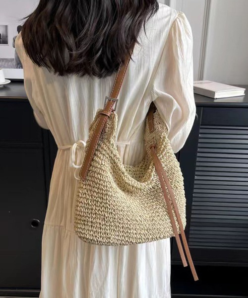 meJane（ミージェーン）の「ペーパーブレード かごショルダーバッグ（ショルダーバッグ・レディース・モカ/キナリ・FREE）」の8枚目の写真