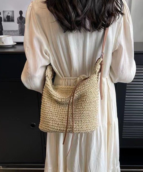 meJane（ミージェーン）の「ペーパーブレード かごショルダーバッグ（ショルダーバッグ・レディース・モカ/キナリ・FREE）」の7枚目の写真