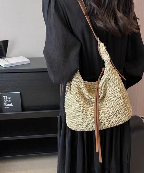 meJane（ミージェーン）の「ペーパーブレード かごショルダーバッグ（ショルダーバッグ・レディース・モカ/キナリ・FREE）」の9枚目の写真