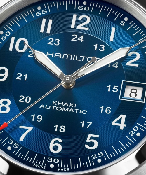 HAMILTON（ハミルトン）の「HAMILTON [ハミルトン] 腕時計 Khaki Field （カーキ フィールド）  オート 自動巻き 38MM ブルー×シルバー（アナログ腕時計・メンズ・ブルー・FREE）」の5枚目の写真