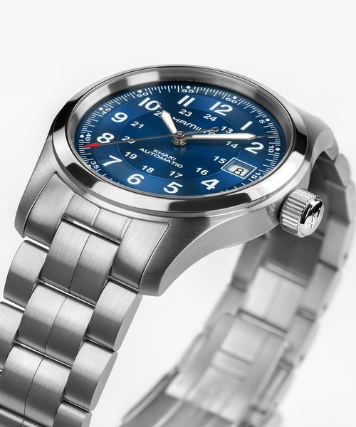 HAMILTON（ハミルトン）の「HAMILTON [ハミルトン] 腕時計 Khaki Field （カーキ フィールド）  オート 自動巻き 38MM ブルー×シルバー（アナログ腕時計・メンズ・ブルー・FREE）」の6枚目の写真