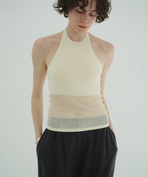 PRE ORDER 2BUY 10%OFF】3D RIB MESH KNIT TOPS｜TOPS(トップス