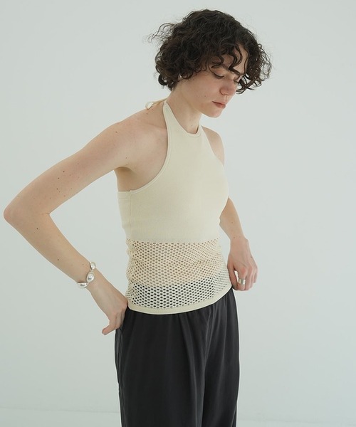 トップス CLANE HOLE DOT KNIT TOPS size 1 セール】HOLE DOT SHIRRING TOPS（その他トップス）｜CLANE