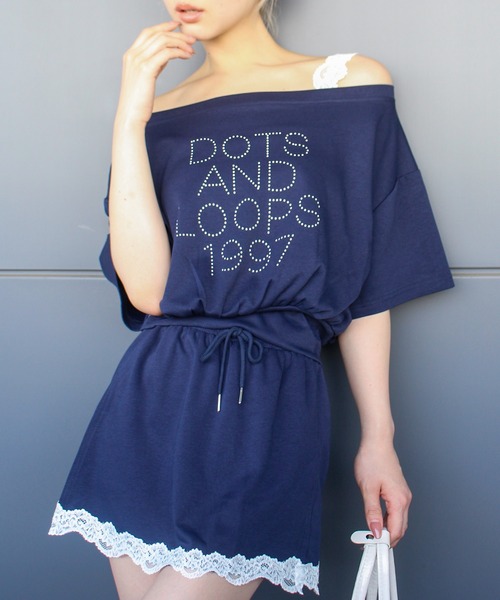 セール】プリントショートスリーブオフショルセットアップ（ルーム