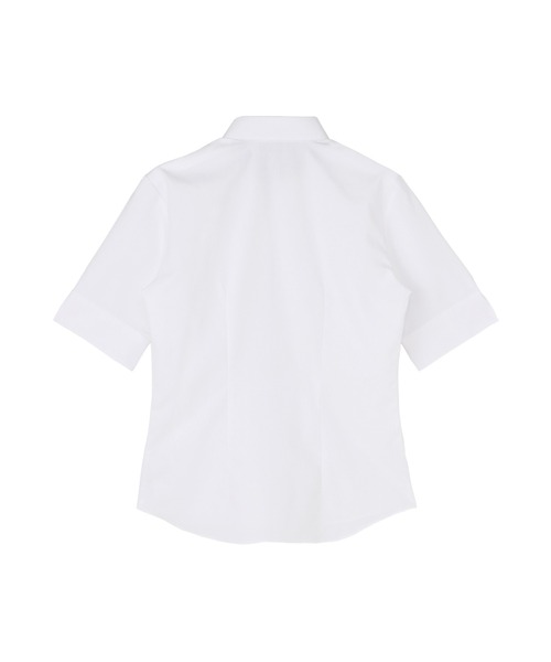 TOKYO SHIRTS(トウキョウシャツ)の「【透け防止】 形態安定ノーアイロン スキッパー 5分袖ビジネスワイシャツ(ビジネスシャツ・レディース・ホワイト・S/M/L/LL/XL)」の5枚目の写真
