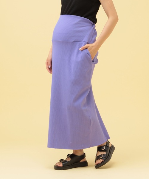 LEPSIM（レプシィム）の「【産前・産後対応】マタニティ／リブナロースカート　455470（マタニティウェア/グッズ・レディース・パープル/カーキ/ブラック/ダークブラウン・FREE）」の21枚目の写真
