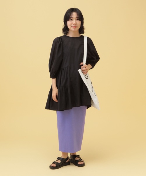 LEPSIM（レプシィム）の「【産前・産後対応】マタニティ／リブナロースカート　455470（マタニティウェア/グッズ・レディース・パープル/カーキ/ブラック/ダークブラウン・FREE）」の20枚目の写真