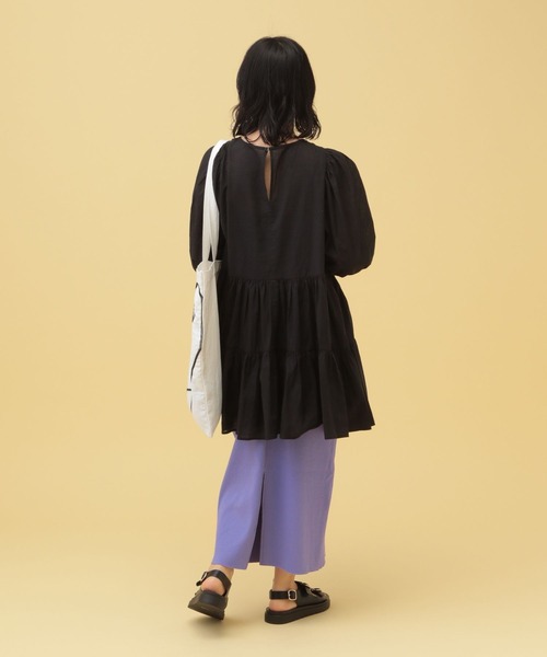 LEPSIM（レプシィム）の「【産前・産後対応】マタニティ／リブナロースカート　455470（マタニティウェア/グッズ・レディース・パープル/カーキ/ブラック/ダークブラウン・FREE）」の18枚目の写真