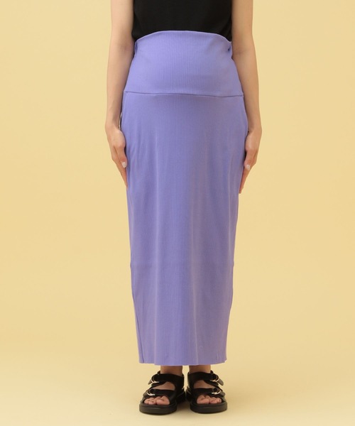 LEPSIM（レプシィム）の「【産前・産後対応】マタニティ／リブナロースカート　455470（マタニティウェア/グッズ・レディース・パープル/カーキ/ブラック/ダークブラウン・FREE）」の17枚目の写真