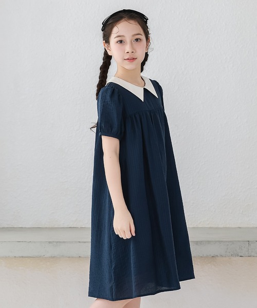 familiar ネイビー 半袖ワンピース 120cm ファミリア familiar アウトレット 子供服 女の子 120cm 半袖