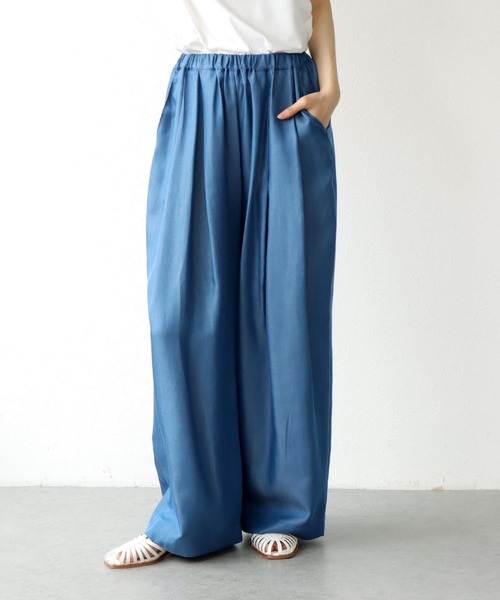 Jines(ジネス)の「テロテロデニムワイドパンツ(デニムパンツ・レディース・インディゴブルー/ブルー・38)」の1枚目の写真