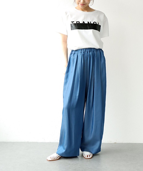 Jines(ジネス)の「テロテロデニムワイドパンツ(デニムパンツ・レディース・インディゴブルー/ブルー・38)」の3枚目の写真