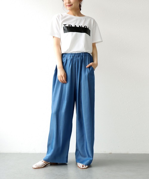 Jines(ジネス)の「テロテロデニムワイドパンツ(デニムパンツ・レディース・インディゴブルー/ブルー・38)」の4枚目の写真