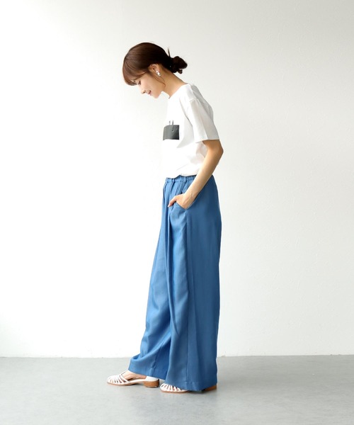 Jines(ジネス)の「テロテロデニムワイドパンツ(デニムパンツ・レディース・インディゴブルー/ブルー・38)」の5枚目の写真