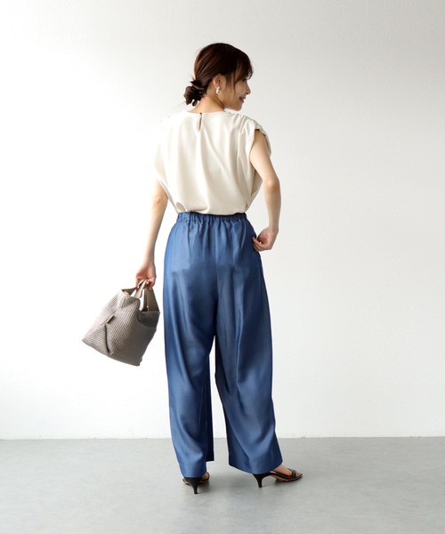 Jines(ジネス)の「テロテロデニムワイドパンツ(デニムパンツ・レディース・インディゴブルー/ブルー・38)」の9枚目の写真