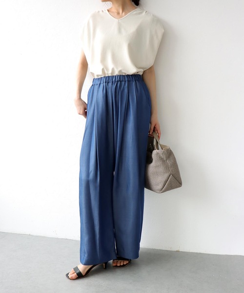 Jines(ジネス)の「テロテロデニムワイドパンツ(デニムパンツ・レディース・インディゴブルー/ブルー・38)」の8枚目の写真