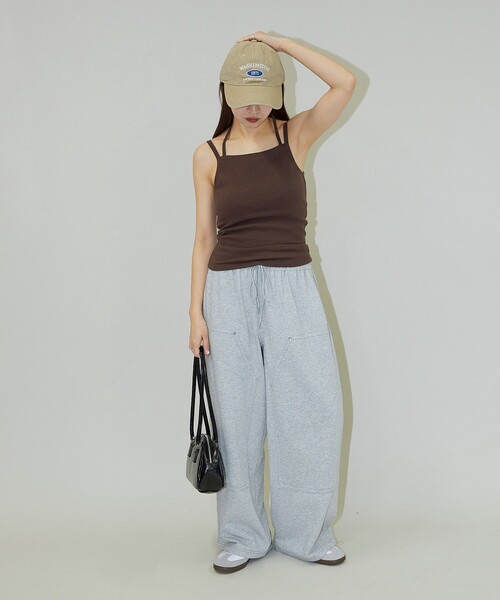 PUBLUX（パブリュクス）の「PUBLUX/パブリュクス カップ付き リボンキャミソール　限定展開（キャミソール・レディース・ブラウン/ブラック/オフホワイト・ﾌﾘ-）」の18枚目の写真