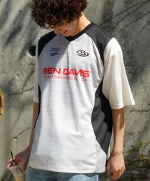 【BEN DAVIS/ベンデイビス】BD GAME SHIRT TOP/オーバーサイズ メッシュ ブロークコア ゲームシャツ ユニフォームデザイン ロゴ ワンポイント 半袖Tシャツ/レディース メンズ