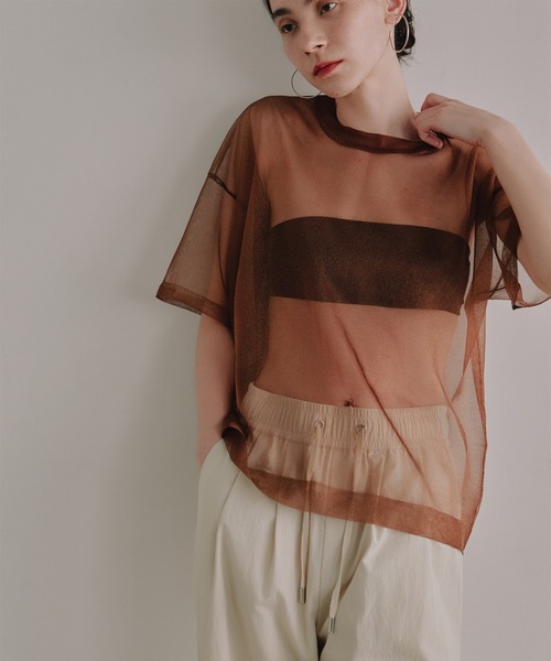 TENTO（テント）の「オーバーシアーニット（ニット/セーター・レディース・クリーム/ブラウン/ピンク・FREE）」の2枚目の写真