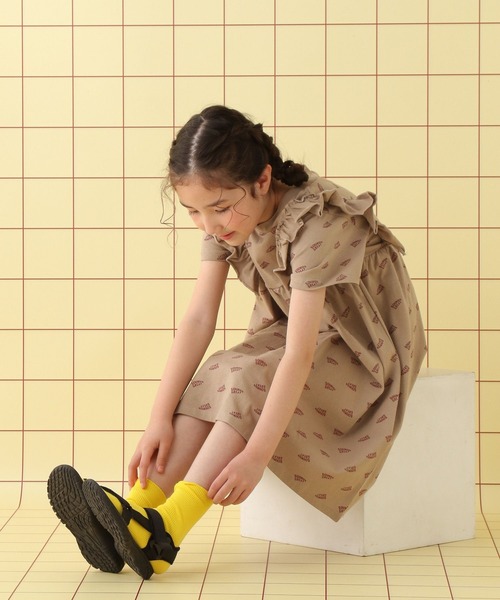 七分袖ひざ下プリントワンピース Missy ☆ Les Petites... 七分袖ひざ下プリントワンピース Missy ☆ Les Petites (Les