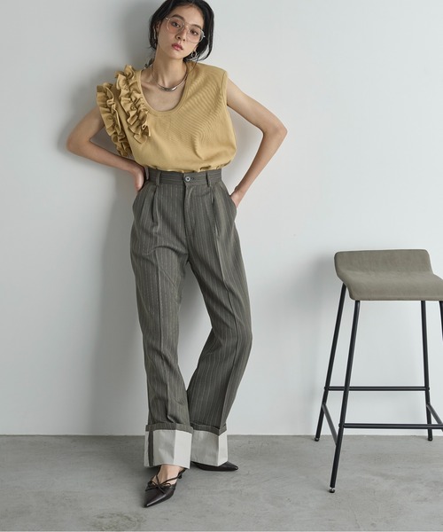 70s Talonジップ トラウザーパンツ ストライプ ワイドスラックス 国産 美品 60s 70s Alexander ヴィンテージ ストライプ