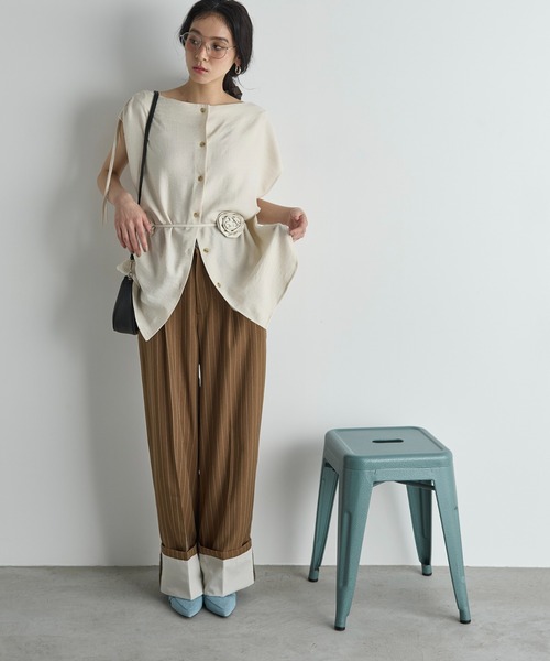 【美品】ATON 1タック ワイド トラウザーズ パンツ スラックス 02 美品】ATON 1タック ワイド トラウザーズ パンツ スラックス 02