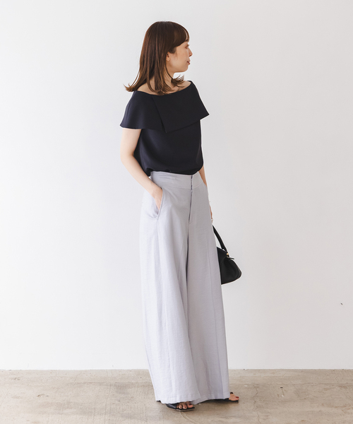 Noble(ノーブル)の「《追加》【洗える】ケープブラウス 7(シャツ/ブラウス・レディース・モカ/サックスブルー/ホワイト/ブラック・FREE)」の9枚目の写真