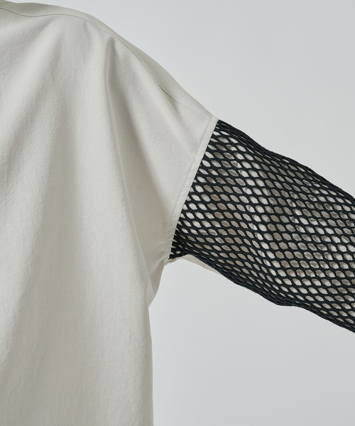 SHAREEF（シャリーフ）の「MESH SLEEVE SHIRTS（シャツ/ブラウス・メンズ・ブラック/ライトグレー・1/2）」の10枚目の写真