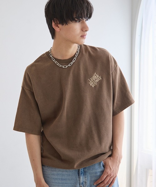 PBLIM（ページボーイリム）の「《UNISEX/セットアップ対応》アップリケロゴプルオーバー（Tシャツ/カットソー・レディース・ブラウン/グリーン/スミクロ・MEDIUM/LARGE）」の3枚目の写真