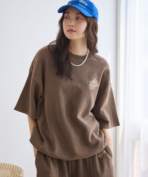PBLIM（ページボーイリム）の「《UNISEX/セットアップ対応》アップリケロゴプルオーバー（Tシャツ/カットソー・レディース・ブラウン/グリーン/スミクロ・MEDIUM/LARGE）」の19枚目の写真