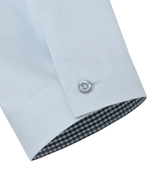 TOKYO SHIRTS(トウキョウシャツ)の「【透け防止】 形態安定ノーアイロン ワイド 7分袖ビジネスワイシャツ(ビジネスシャツ・レディース・サックスブルー・S/M/L/LL/XL)」の4枚目の写真