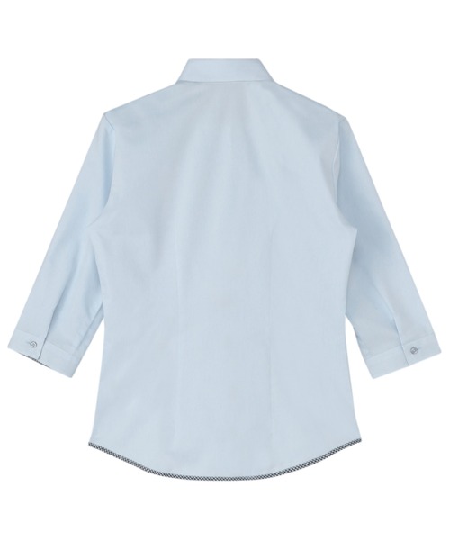 TOKYO SHIRTS(トウキョウシャツ)の「【透け防止】 形態安定ノーアイロン ワイド 7分袖ビジネスワイシャツ(ビジネスシャツ・レディース・サックスブルー・S/M/L/LL/XL)」の2枚目の写真