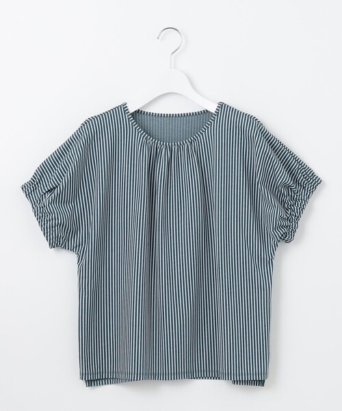 J.PRESS Ladies(J.プレス レディス)の「【WEB限定カラーあり・洗える】ストライプジャージー フレンチスリーブ カットソー(Tシャツ/カットソー・レディース・ライラック系1/ネイビー系1/サックスブルー系1/ダークグリーン系1・SMALL)」の16枚目の写真