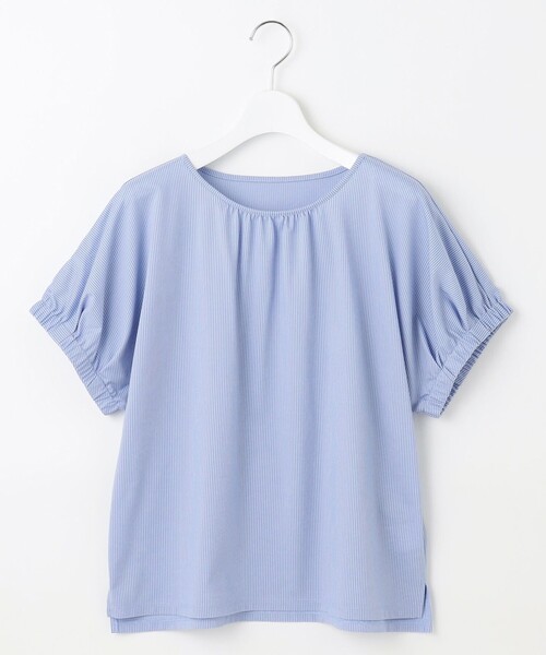 J.PRESS Ladies(J.プレス レディス)の「【WEB限定カラーあり・洗える】ストライプジャージー フレンチスリーブ カットソー(Tシャツ/カットソー・レディース・ライラック系1/ネイビー系1/サックスブルー系1/ダークグリーン系1・SMALL)」の18枚目の写真