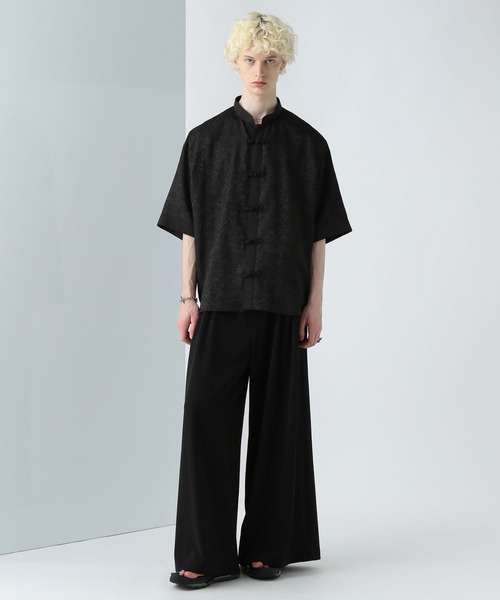 HARE（ハレ）の「ジャガードチャイナデザインシャツ(HARE)（シャツ/ブラウス・メンズ・ネイビー/ブラック/ブルー・FREE）」の4枚目の写真