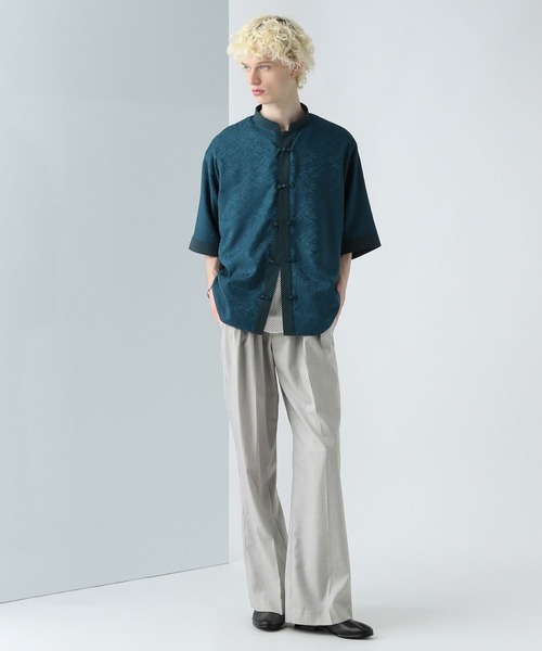 HARE（ハレ）の「ジャガードチャイナデザインシャツ(HARE)（シャツ/ブラウス・メンズ・ネイビー/ブラック/ブルー・FREE）」の7枚目の写真