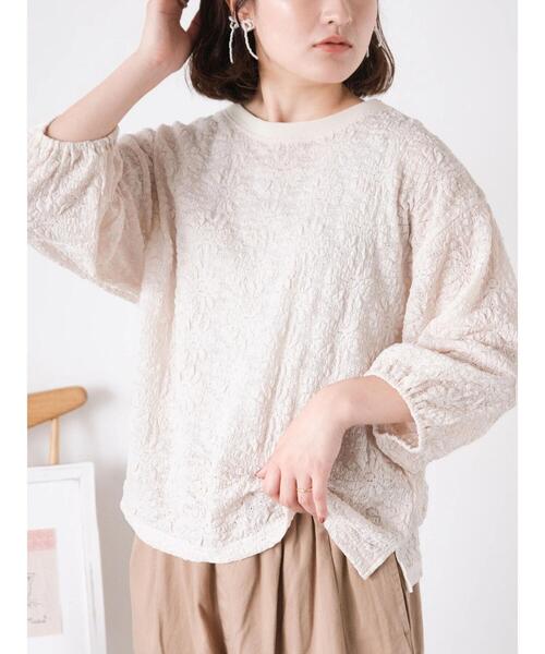 Samansa Mos2（サマンサ モスモス）の「コクーンスリーブレーストップス（Tシャツ/カットソー・レディース・ミント/キナリ/ブラック/オフホワイト・F）」の5枚目の写真