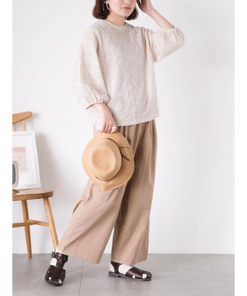 Samansa Mos2（サマンサ モスモス）の「コクーンスリーブレーストップス（Tシャツ/カットソー・レディース・ミント/キナリ/ブラック/オフホワイト・F）」の9枚目の写真