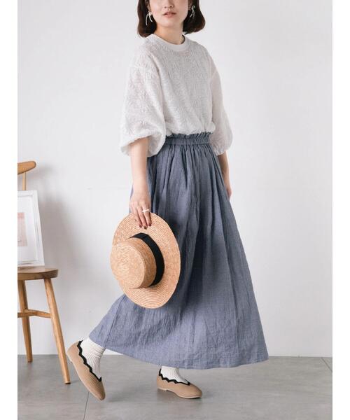 Samansa Mos2（サマンサ モスモス）の「コクーンスリーブレーストップス（Tシャツ/カットソー・レディース・ミント/キナリ/ブラック/オフホワイト・F）」の12枚目の写真