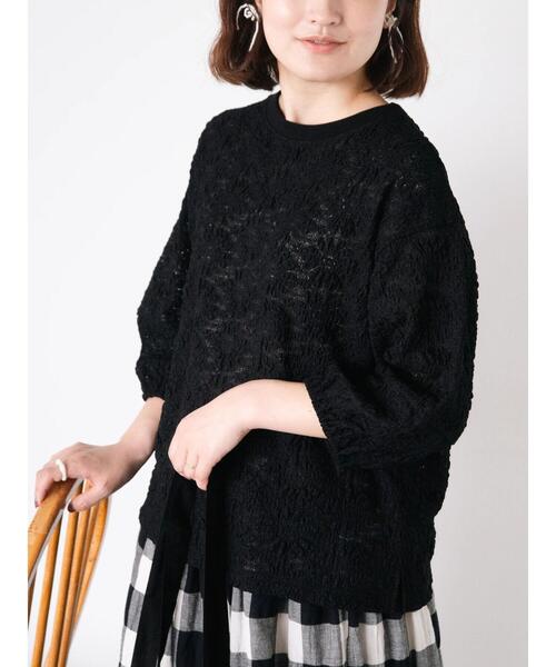 Samansa Mos2（サマンサ モスモス）の「コクーンスリーブレーストップス（Tシャツ/カットソー・レディース・ミント/キナリ/ブラック/オフホワイト・F）」の17枚目の写真