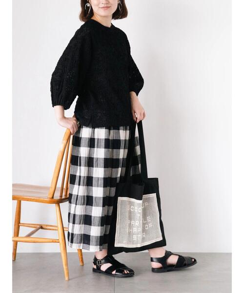 Samansa Mos2（サマンサ モスモス）の「コクーンスリーブレーストップス（Tシャツ/カットソー・レディース・ミント/キナリ/ブラック/オフホワイト・F）」の19枚目の写真